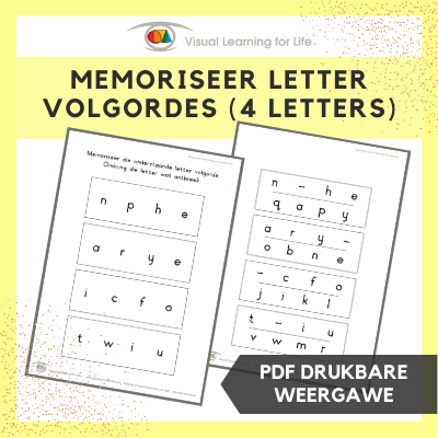 Memoriseer Letter Volgordes (4 Letters)
