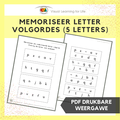 Memoriseer Letter Volgordes (5 Letters)