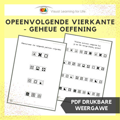 Opeenvolgende Vierkante - Geheue Oefening