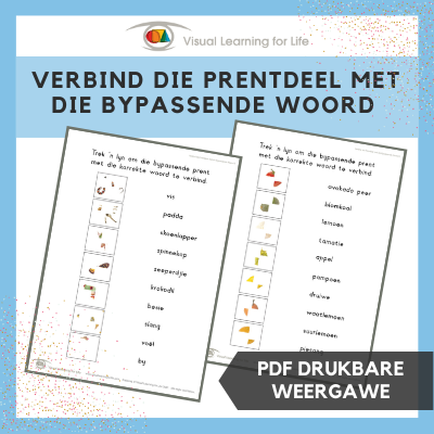 Verbind die Prentdeel met die Bypassende Woord