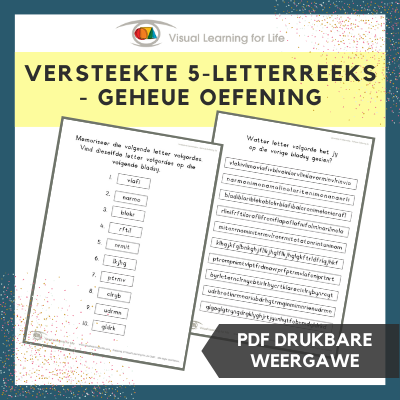 Versteekte 5-letterreeks - Geheue Oefening