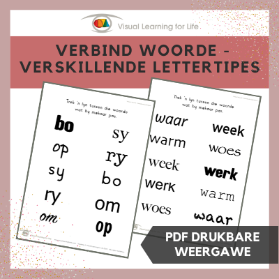 Verbind Woorde - Verskillende Lettertipes