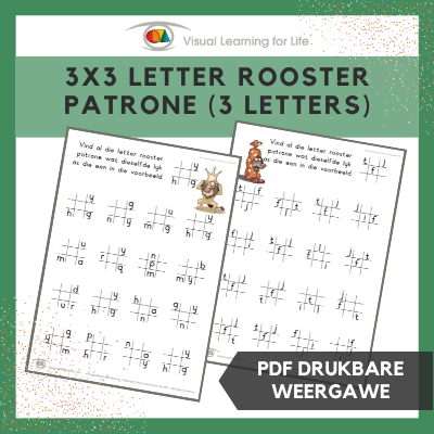 3x3 Letter Rooster Patrone (3 Letters)