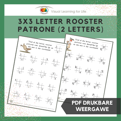 3x3 Letter Rooster Patrone (2 Letters)
