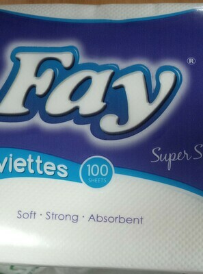 Velvex/Fay Super Soft Serviettes 100 pack