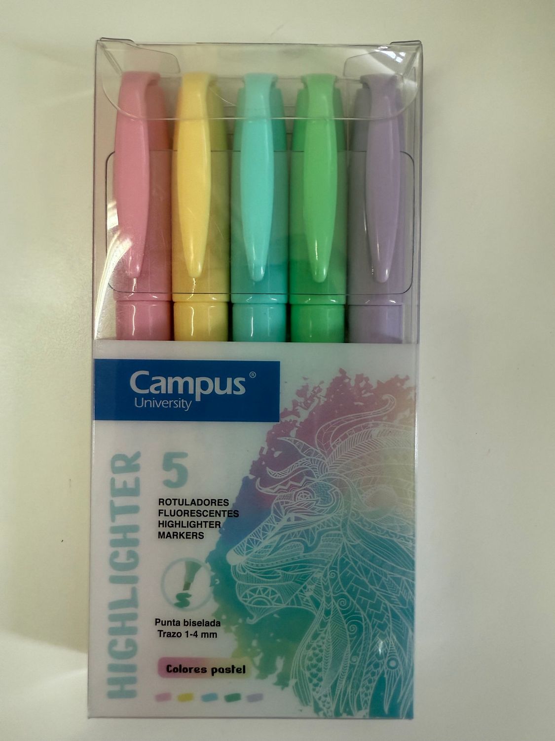Resaltadores pastel 5 colores