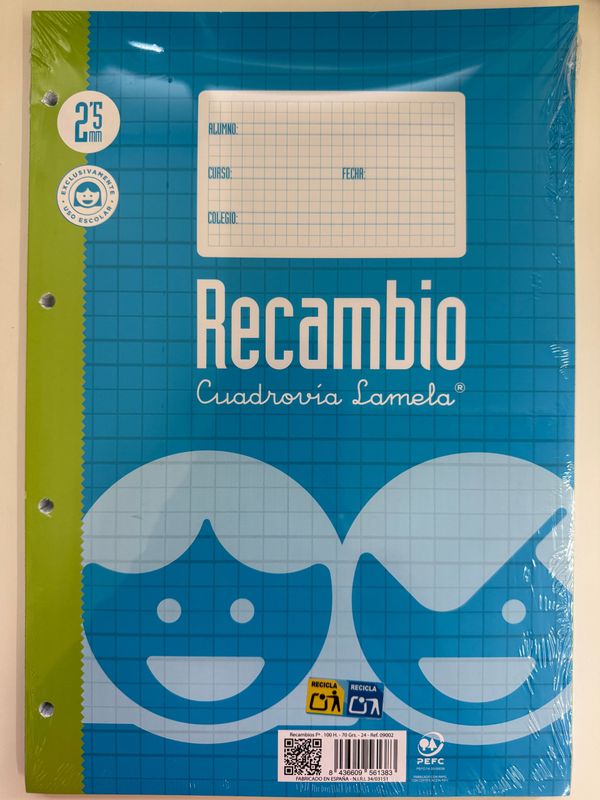 Recambio hojas Lamela 2.5mm.