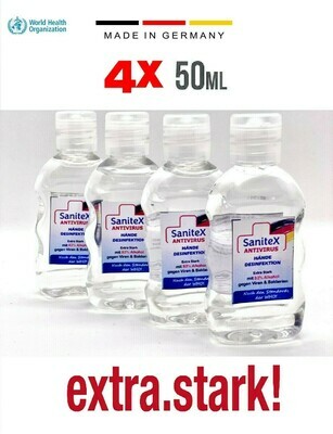 4 x 50ml Hände Desinfektionsmittel 83,3% Bio Ethanol/Alkohol
