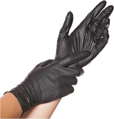 MaiMed Black Nitril Einweghandschuhe puderfrei schwarz S