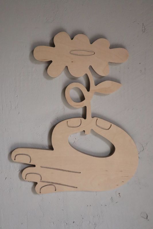 Holzbild "Blumengruß"