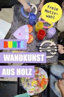 Bunte Wandkunst aus Holz