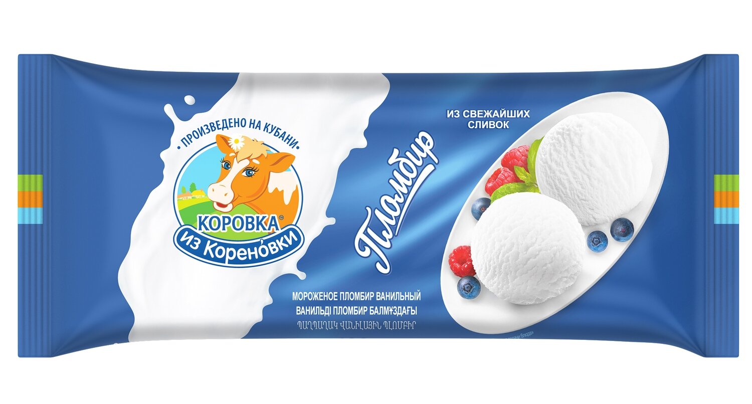 Мороженое Пломбир ПОЛЕНО "Коровка из Кореновки 400 гр *8 шт код 004