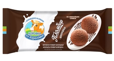 Мороженое Пломбир ПОЛЕНО ШОКОЛАДНОЕ  "Коровка из Кореновки 400 гр *8 шт