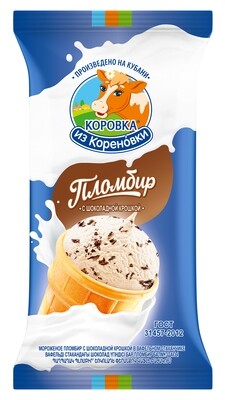 Мороженое Стаканчик Пломбир с Шоколадной Крошкой "Коровка из Кореновки"80 гр*30шт код 056 