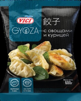 Пельмени GYOZA с овощами и курицей , VICI, 600 г*8 шт/кор