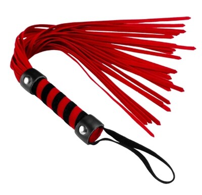 Red Suede Flogger Whip