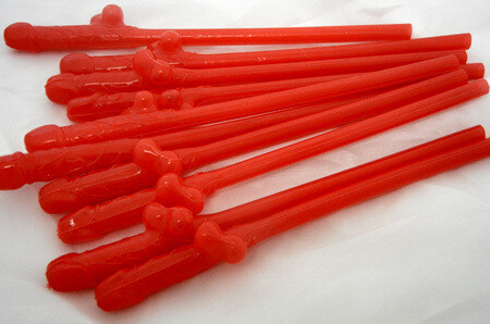 Penis Straws RED ***