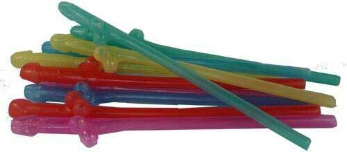 Penis Straws Colored