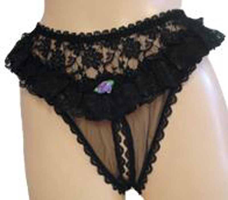 Lingerie Rosebud Crotchless Panty ONE SIZE
