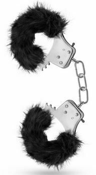 Black Fur Handcuffs