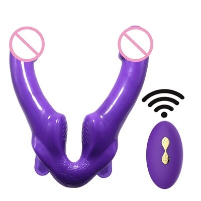 Rechargeable Dual Headed Remote Control Vibrator for Two