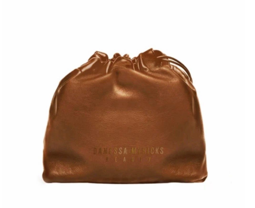 DMB Vegan Leather Drawstring Pouch Caramel - Brown/gold