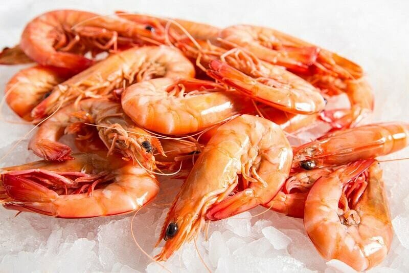 Frozen Cooked Mediterranean Prawns 
Head &amp; Shell On