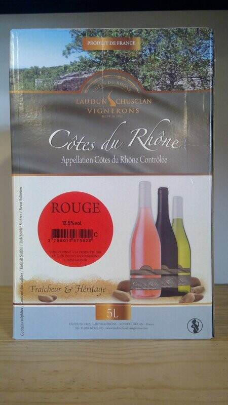 CÔTES DU RHÔNE | FONTAINE À VIN LAUDUN CHUSCLAN Rouge  5 LITRES