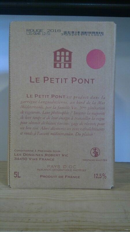 PAYS D'OC | FONTAINE À VIN LE PETIT PONT rouge 5 LITRES