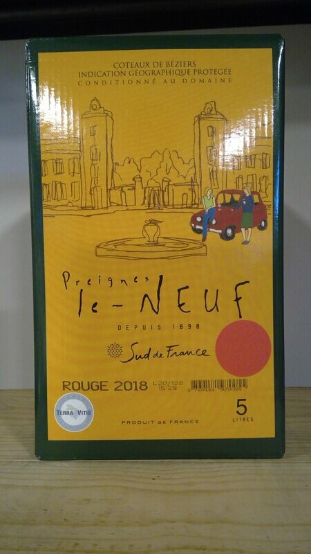 COTEAUX DE BÉZIERS | FONTAINE À VIN PREIGNES-LE-NEUF Rouge 5 LITRES