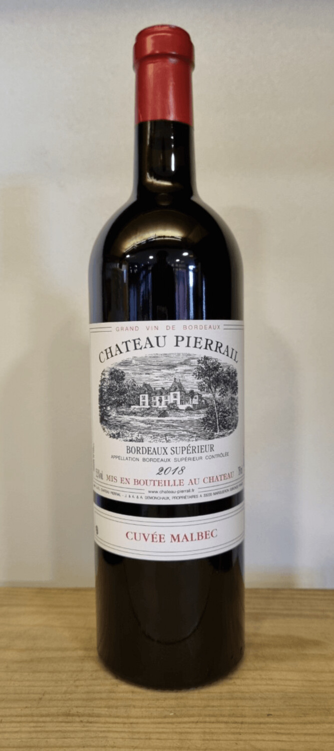 BORDEAUX SUPÉRIEUR| CHÂTEAU PIERRAIL Cuvée Malbec Rouge 2018