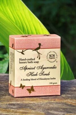 SOS Organics Apricot Ayurvedic Herb Scrub Luxury Bath Soap