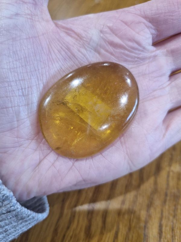 Large Citrine Palm Stone
