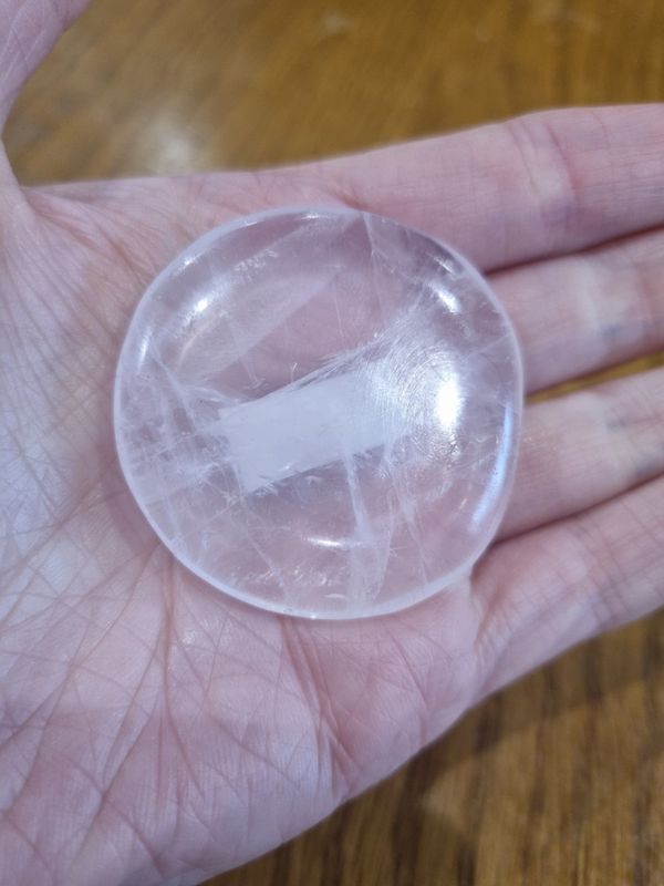 Large Rose Quartz Palm Stone