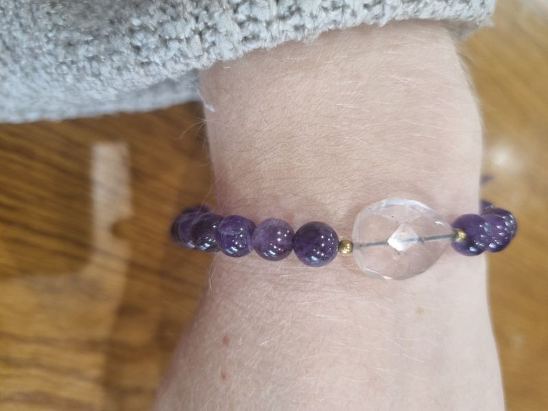 Amethyst & Rose Quartz Adjustable Bracelet