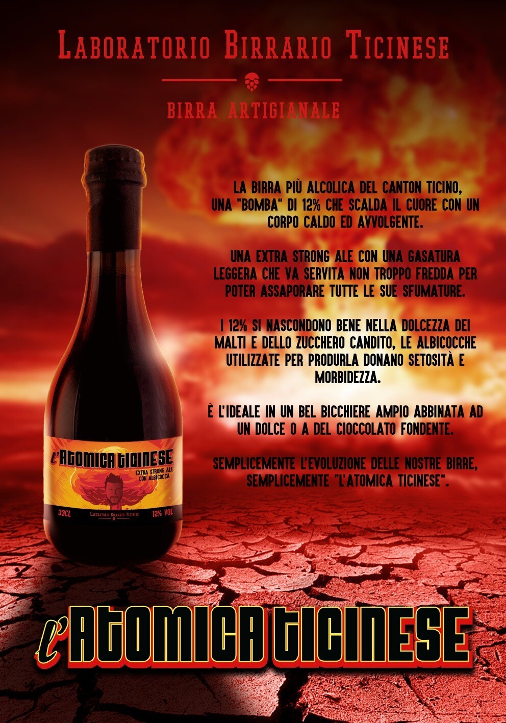 L'ATOMICA TICINESE Extra strong Ale - 8 bottiglie da 33cl