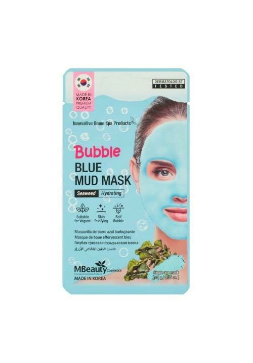 MBeauty Bubble Blue Mud Mask Увлажняющая очищающая пузырьковая маска для лица с глиной и морскими водорослями