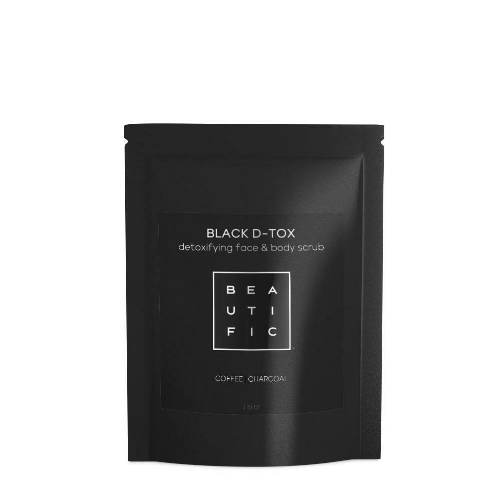 Beautific Black D-tox Detoxifying Face&Body Scrub Сухой угольно-кофейный скраб для глубокого очищения лица и тела
