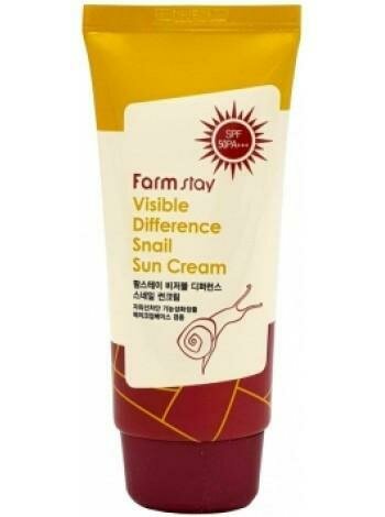 FarmStay Visible Difference Snail Sun Cream SPF50+/PA+++ Солнцезащитный крем с муцином улитки