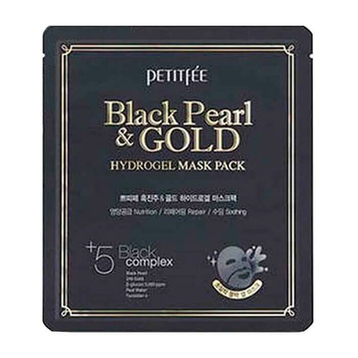 Petitfee Black Pearl & Gold Mask Гидрогелевая маска для лица c черным жемчугом и золотом