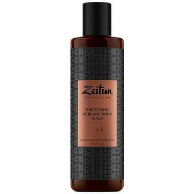 Zeitun Energizing Hair And Body Wash Очищающий гель для волос и тела 2 в 1 для мужчин с грейпфрутом и розовым деревом