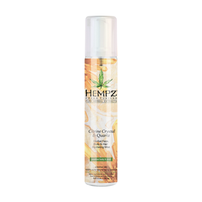 Hempz Citrine Crystal & Quartz Herbal Face, Body & Hair Hydrating Mist Мист увлажняющий для лица, тела и волос с мерцающим эффектом Желтый Кварц