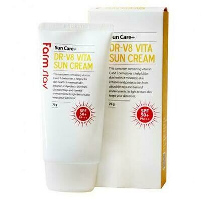 FarmStay DR-V8 Vita Sun Cream SPF 50+/PA+++ Витаминизированный солнцезащитный крем