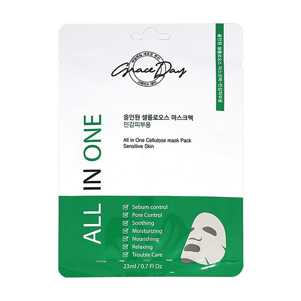 Grace Day All In One Cellulose Mask Pack. Sensitive Skin Успокаивающая тканевая маска