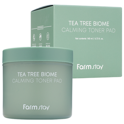 FarmStay Tea Tree Biome Calming Toner Pad Успокаивающие подушечки для лица с экстрактом чайного дерева