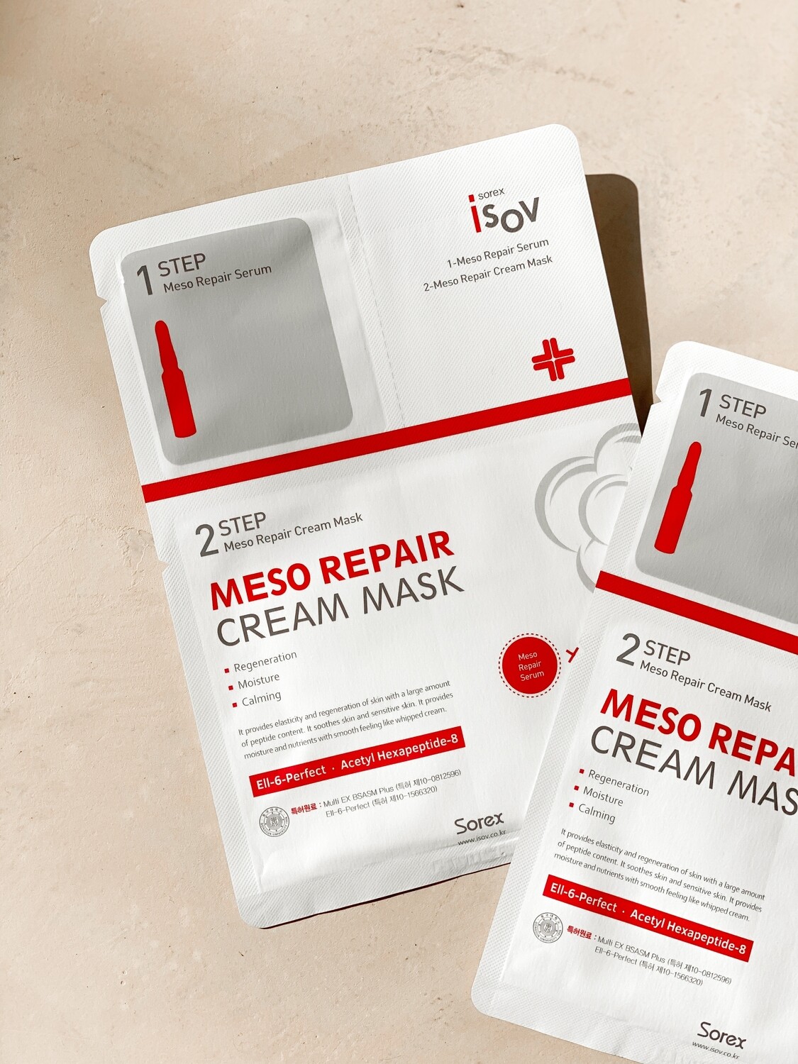 Isov Meso Repair Cream Mask Двухшаговая маска для раздраженной, дегидрированной и поврежденной кожи