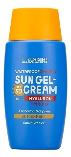 L.Sanic Sun Expert Hyaluronic Acid Waterproof Cooling Sun Gel-Cream Солнцезащитный водостойкий увлажняющий гель-крем для лица с гиалуроновой кислотой SPF 50/PA++++