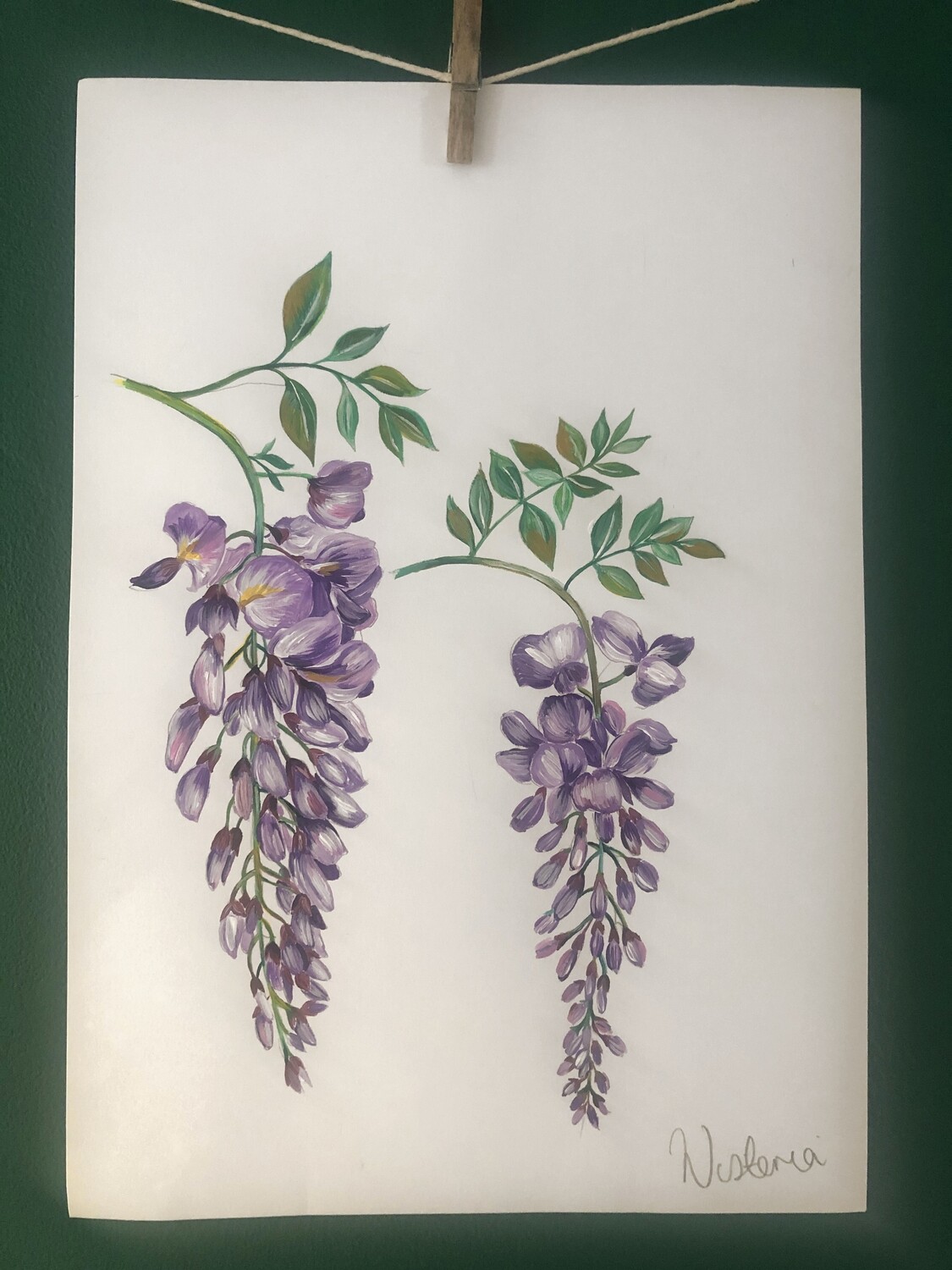 Original Wisteria painting by Victoria Sanders Original Wisteria painting by Victoria Sanders