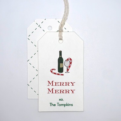 Custom Gift Tags - Holiday Wine