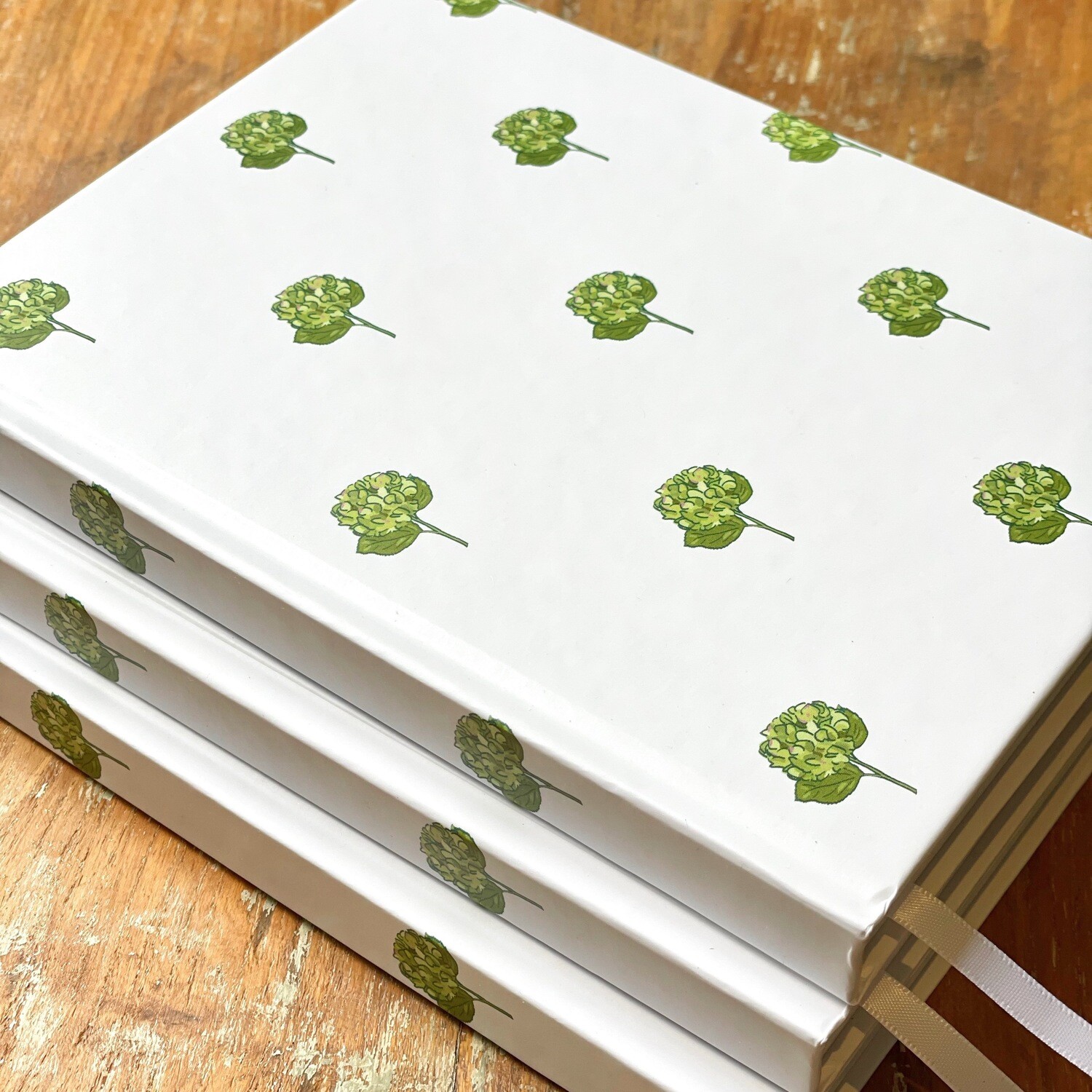 Hardback Notebook, Green Hydrangea